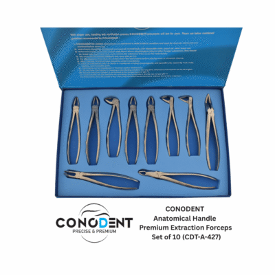 CONODENT Premium Anatomical Handle Extraction Forceps Set of 10   CDT-A-427